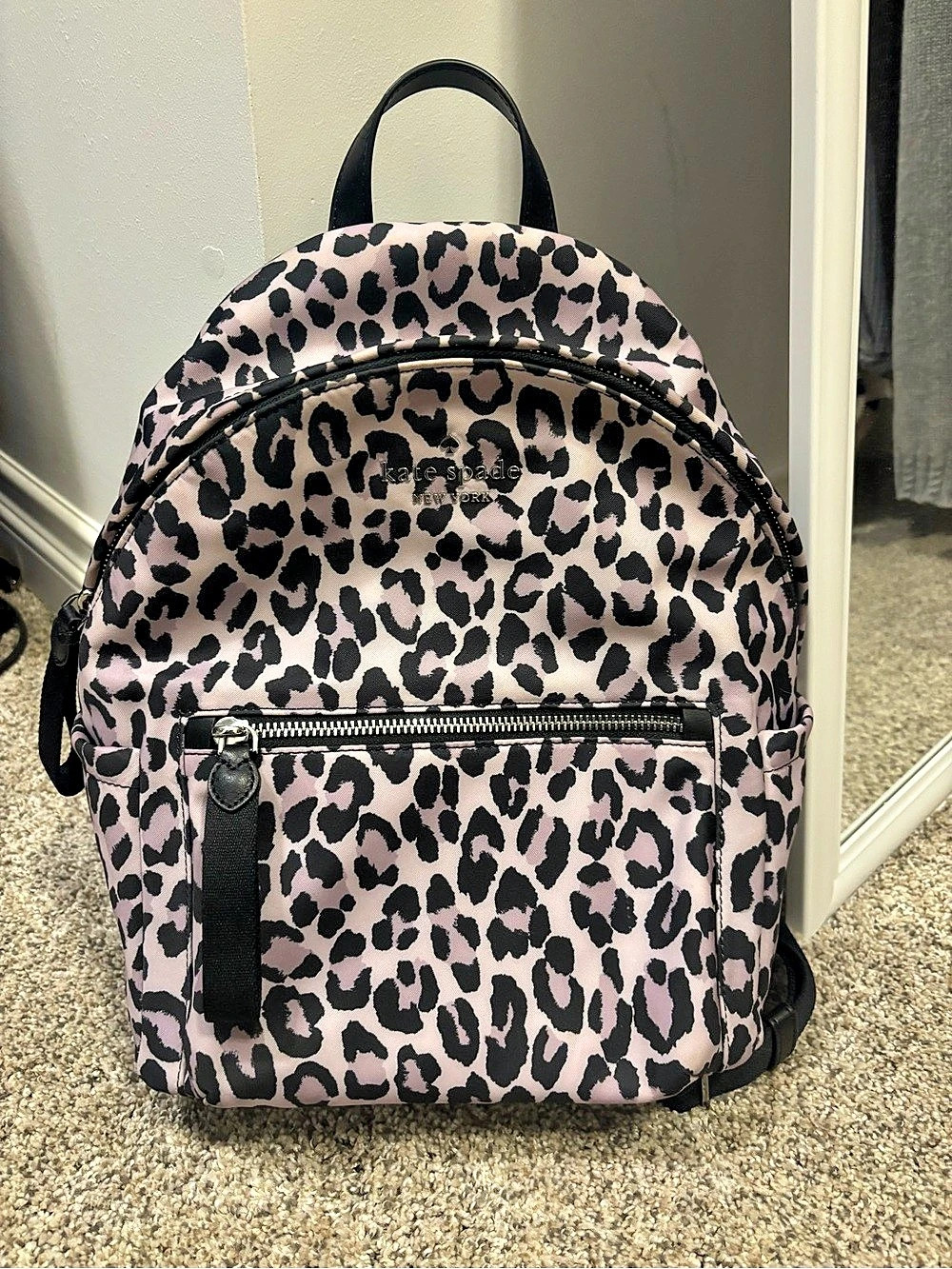 kate spade new york Kate Spade Chelsea Leopard Medium Backpack Pink & Black
